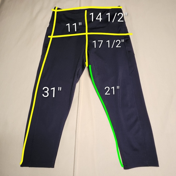 Better Sports Performance High Rise Crop Leggings Navy Large - Picture 8 of 8